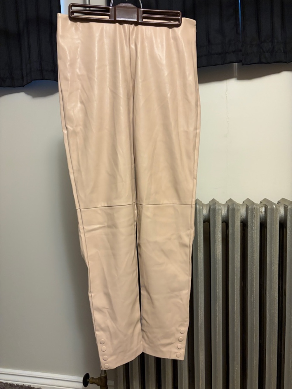 Mango Beige Faux Leather Straight-Leg Pants - Picture 7 of 8